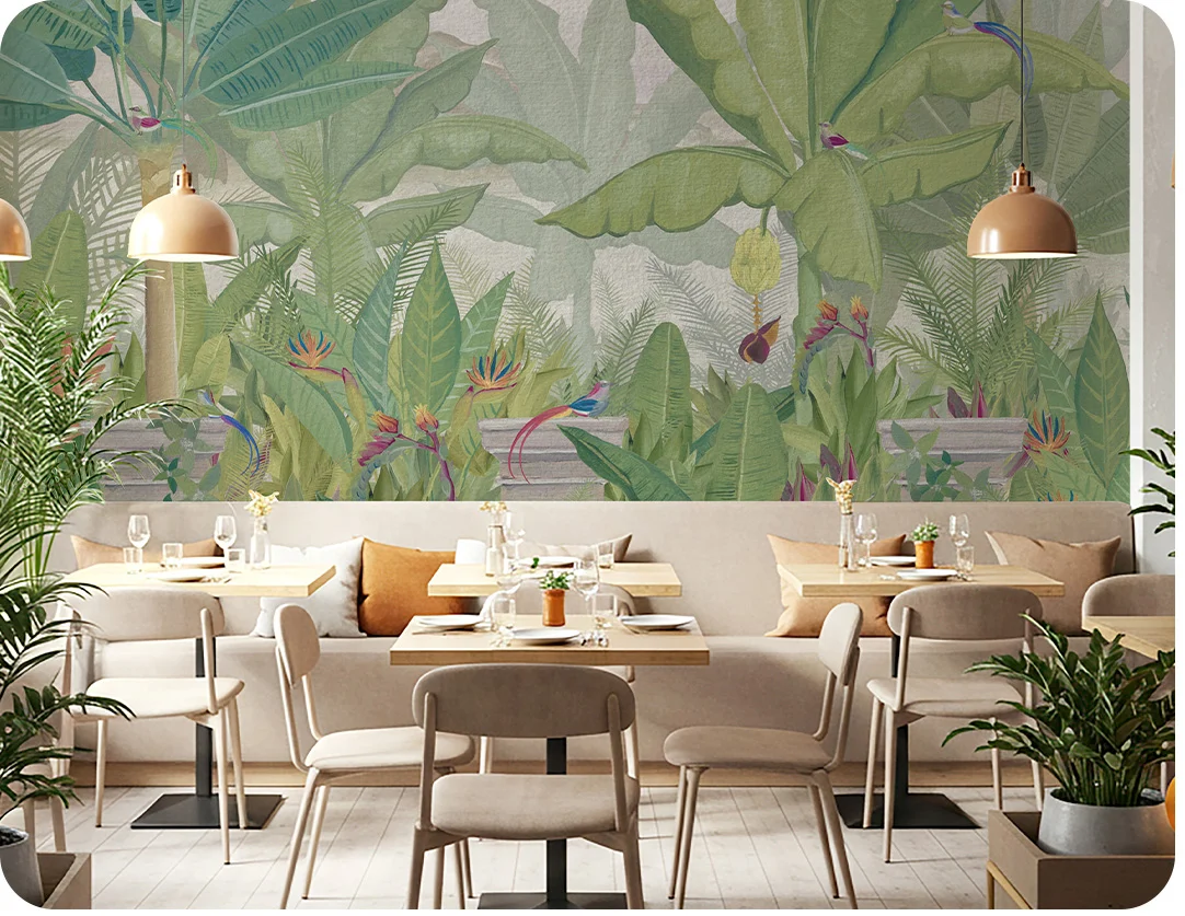 tropical wallpaper mural perfect for your business